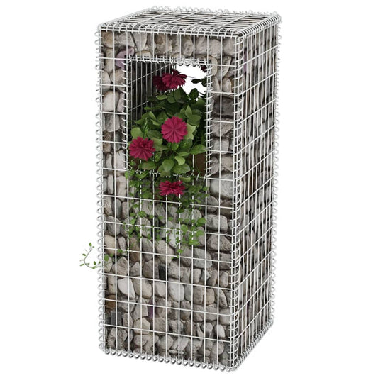 Kivikori/kukkalaatikkopylväs teräs 50x50x120 cm
