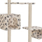 Kissan kiipeilypuu sisal-pylväillä 260 cm tassunjäljet beige