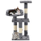 Kissan kiipeilypuu sisal-pylväillä 65 cm tassukuvio harmaa