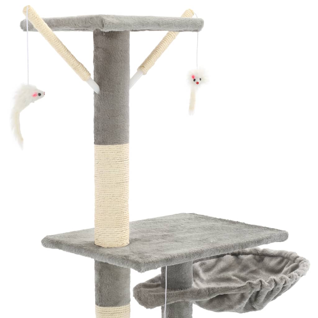 Kissan kiipeilypuu sisal-pylväillä 230-250 cm harmaa
