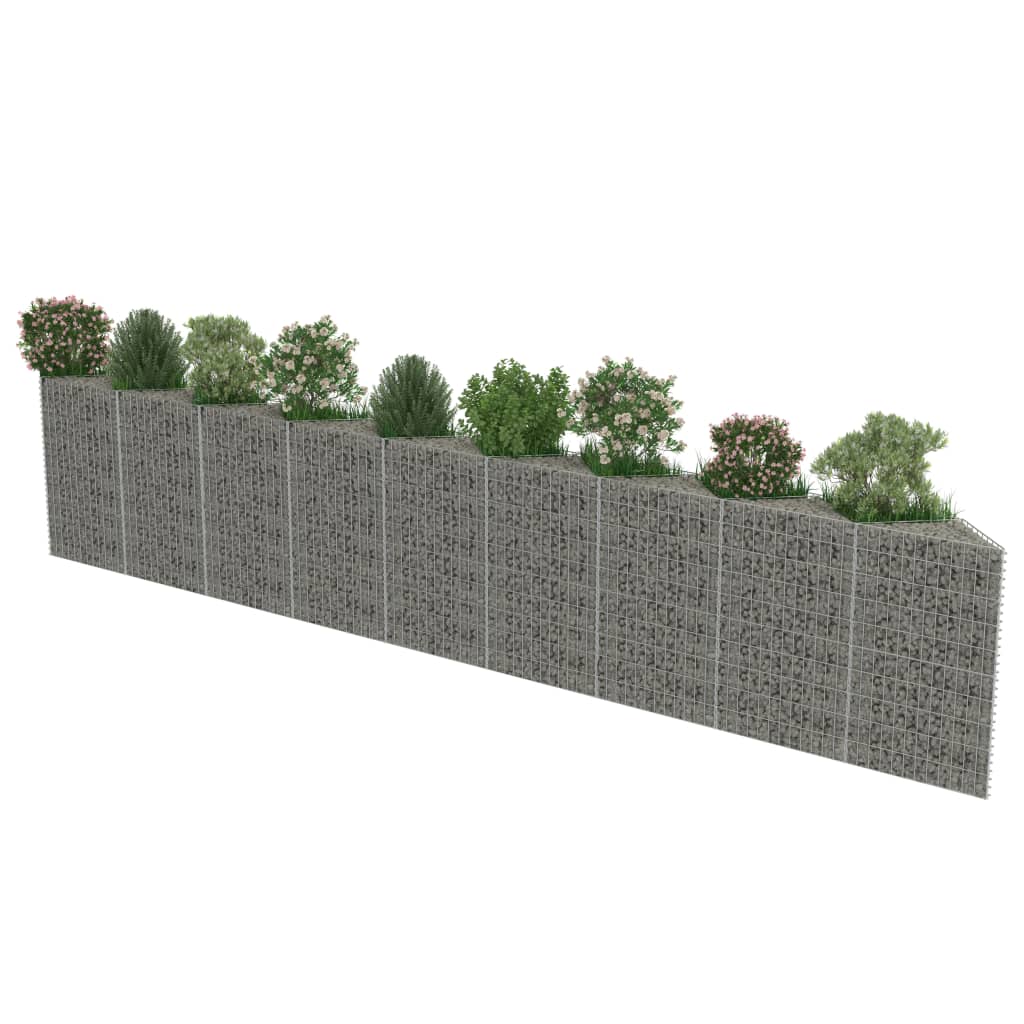 Kivikoriseinä galvanoitu teräs 630x30x100 cm