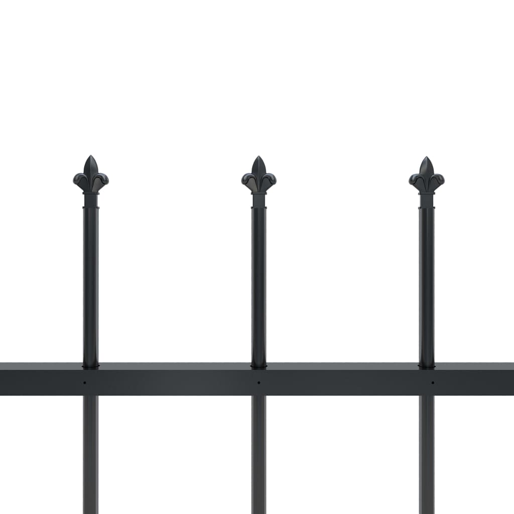 Puutarha-aita keihäskärjillä 5,1x1,5 m teräs musta