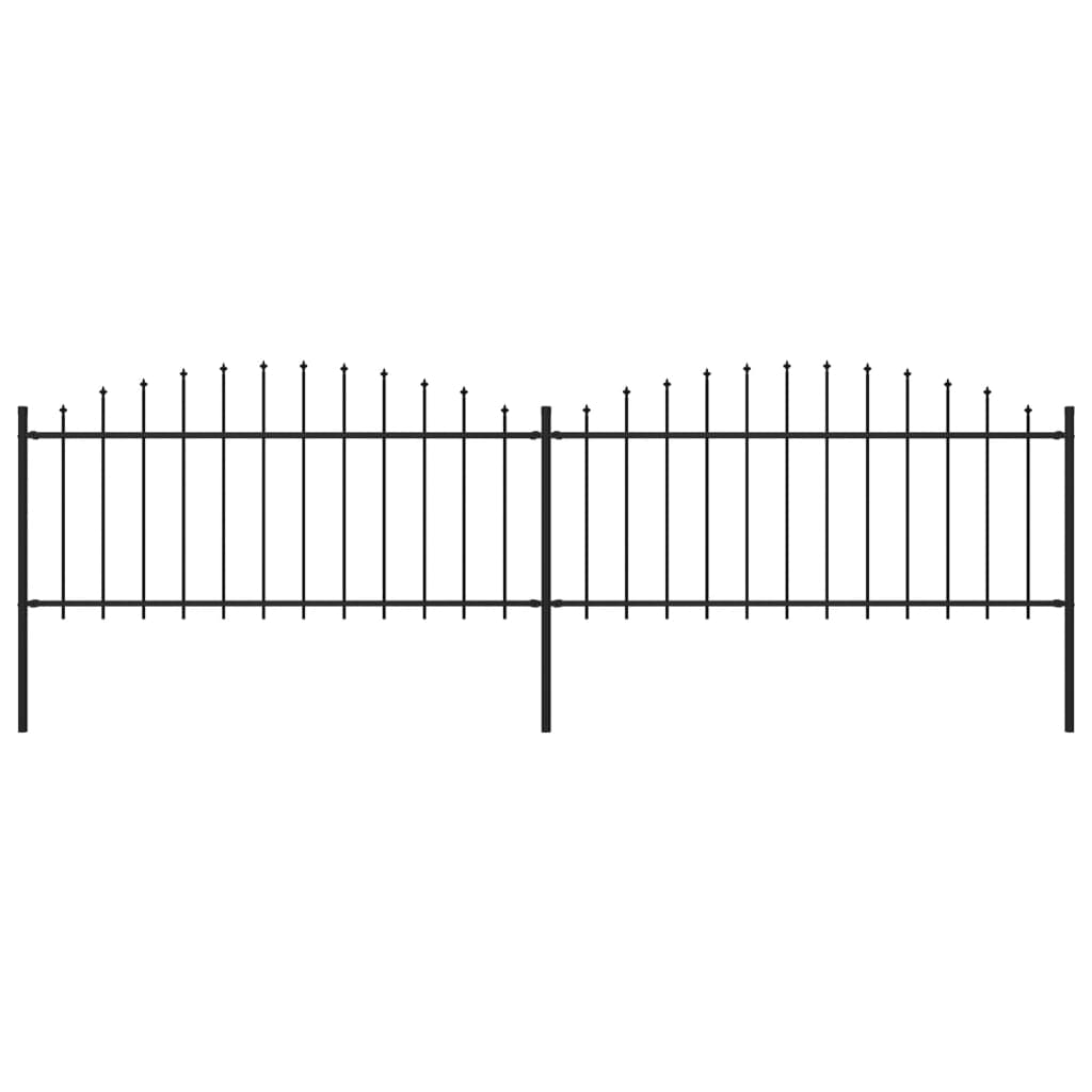 Puutarha-aita keihäskärjillä teräs (0,5-0,75)x3,4 m musta