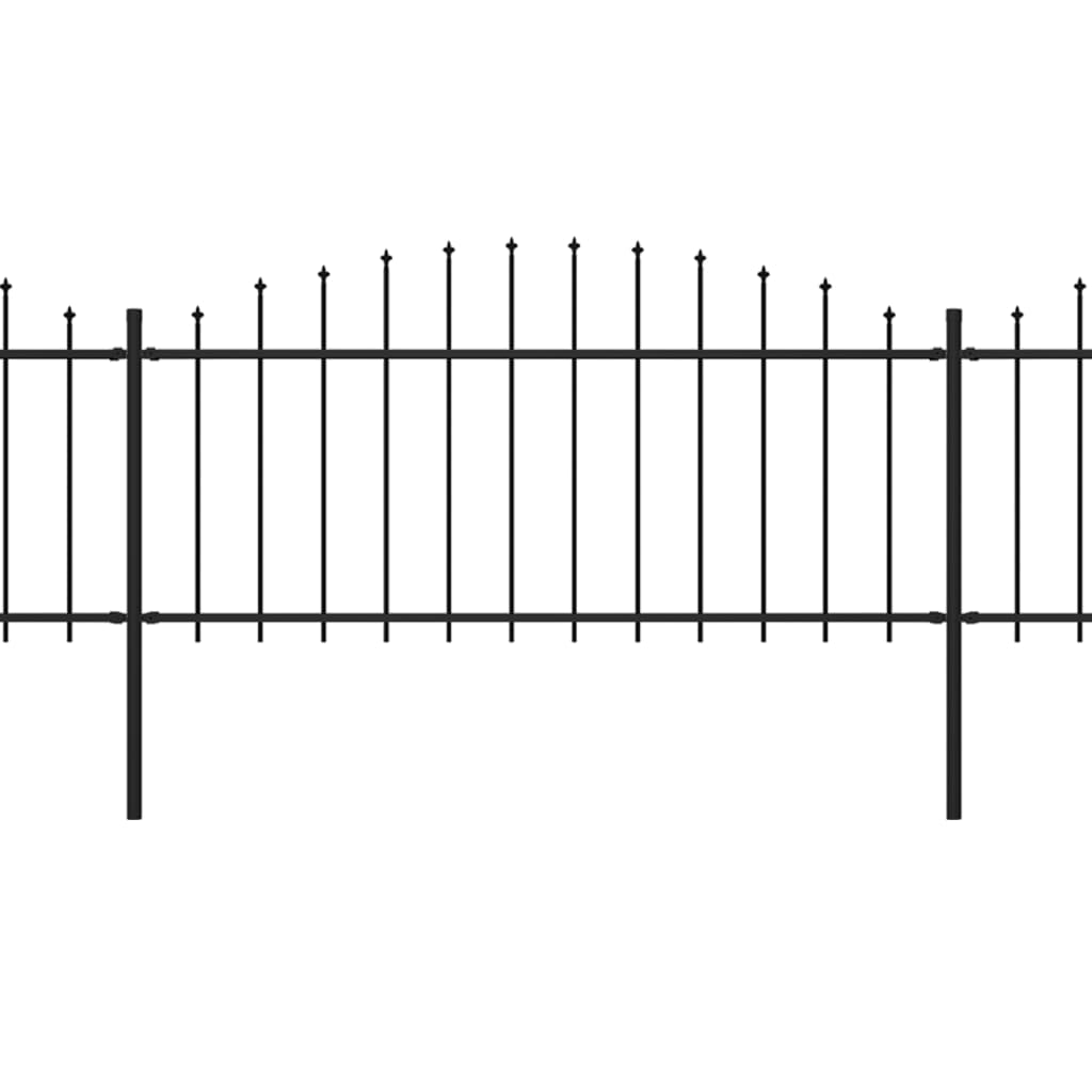 Puutarha-aita keihäskärjillä teräs (0,5-0,75)x6,8 m musta