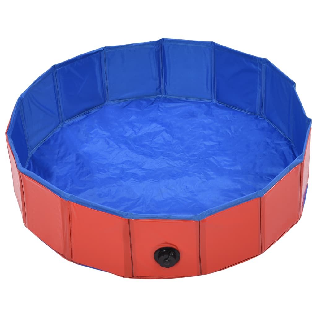 Kokoontaitettava koiran uima-allas punainen 80x20 cm PVC