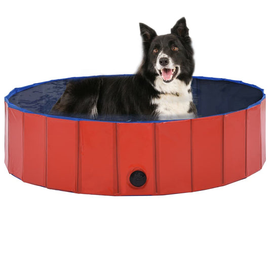 Kokoontaitettava koiran uima-allas punainen 120x30 cm PVC