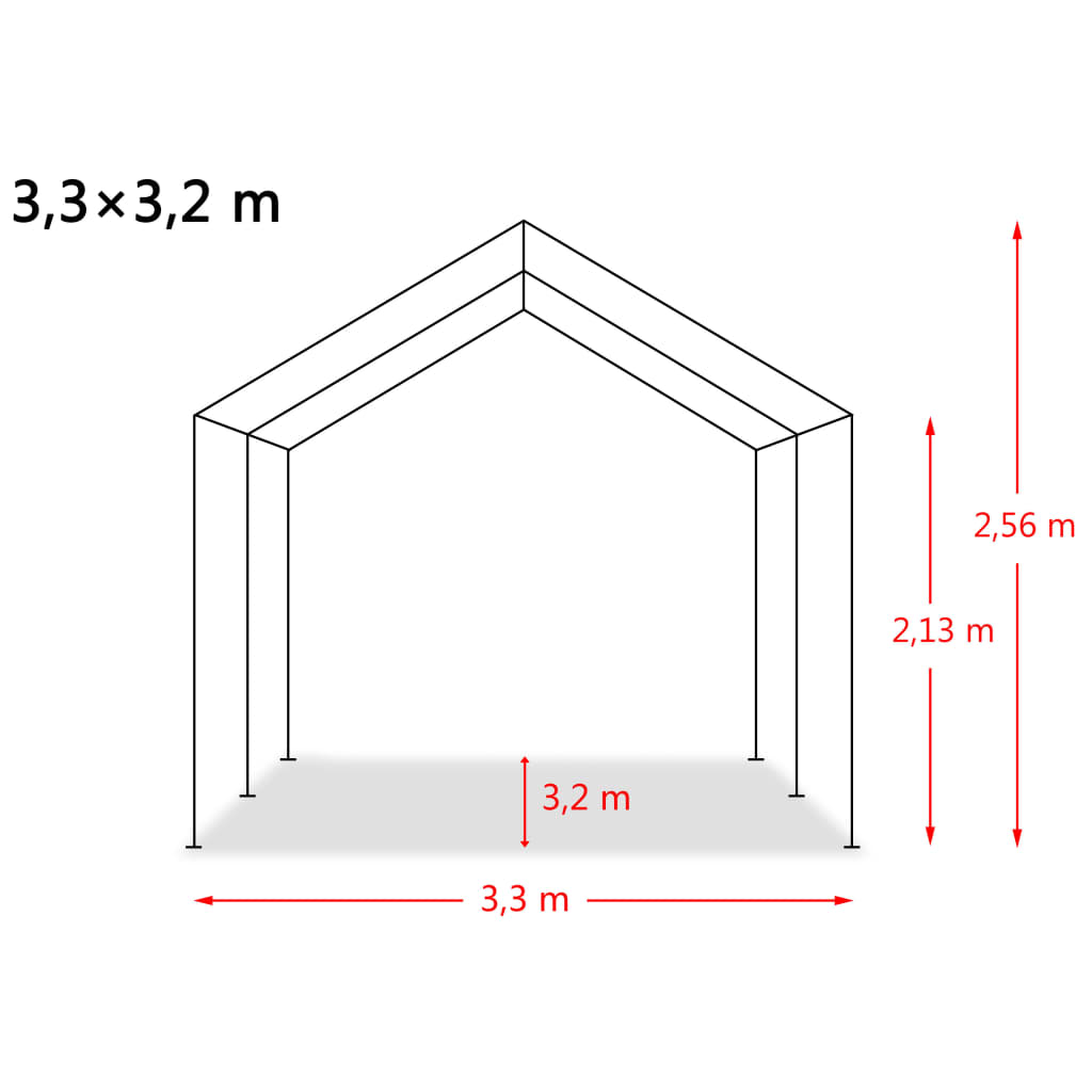 Irrotettava karjateltta PVC 550 g/m² 3,3x3,2 tummanvihreä