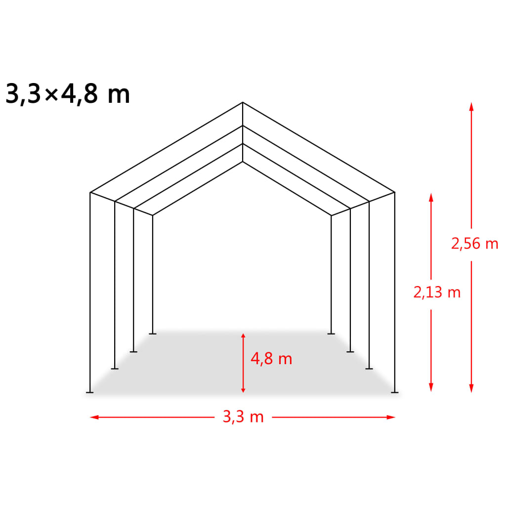 Irrotettava karjateltta PVC 550 g/m² 3,3x4,8 m tummanvihreä