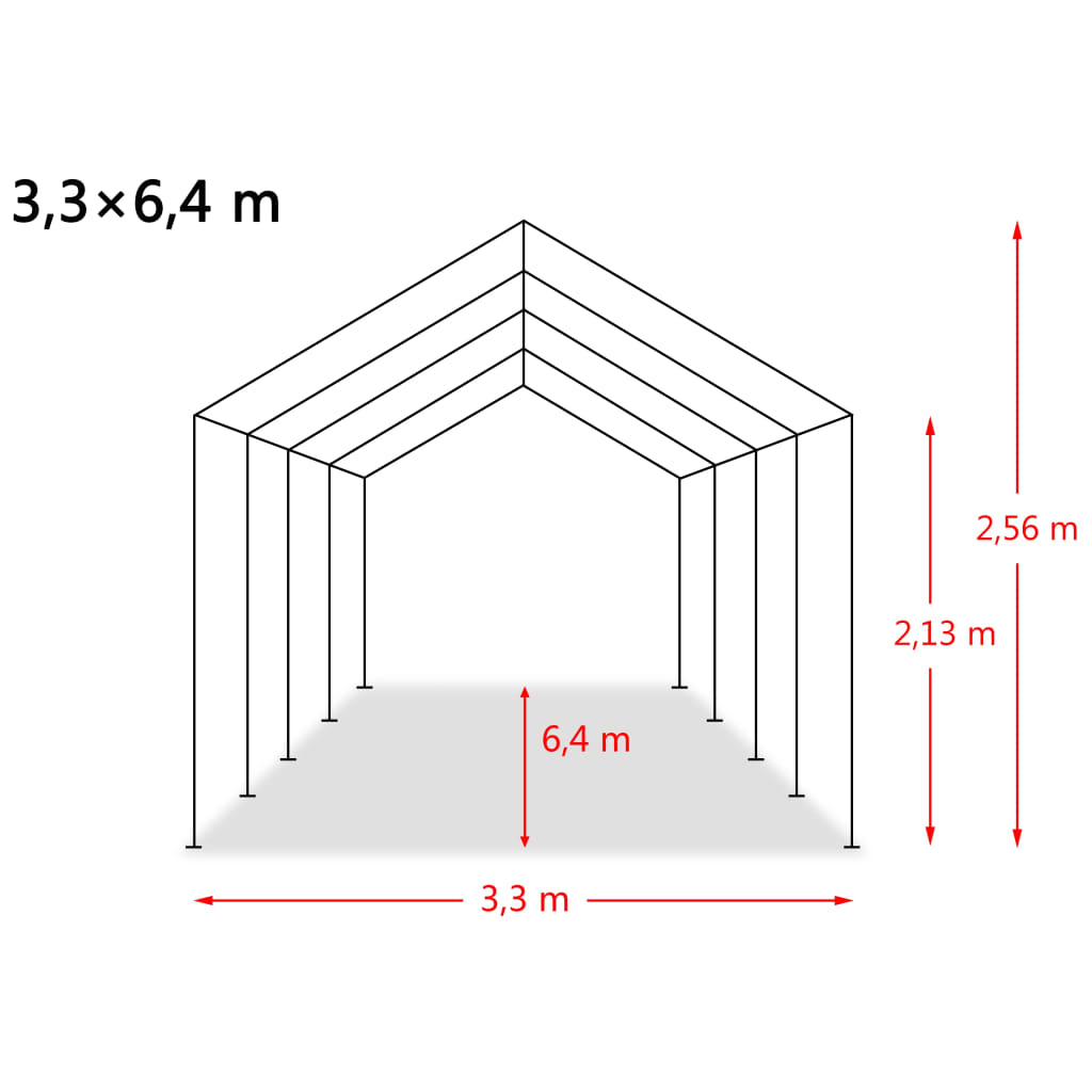 Irrotettava karjateltta PVC 550 g/m² 3,3x6,4 m tummanvihreä