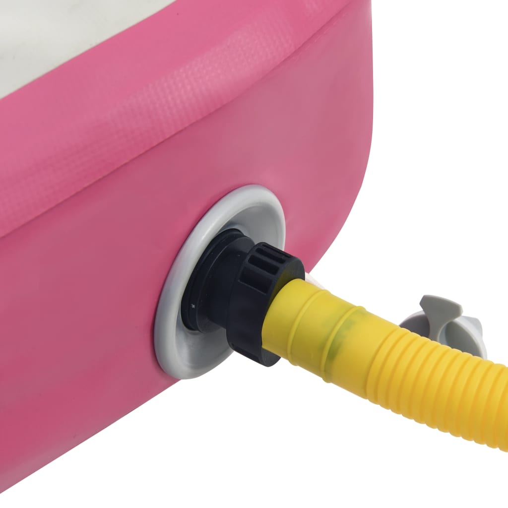 Täytettävä voimistelumatto pumpulla 600x100x15 cm PVC pinkki