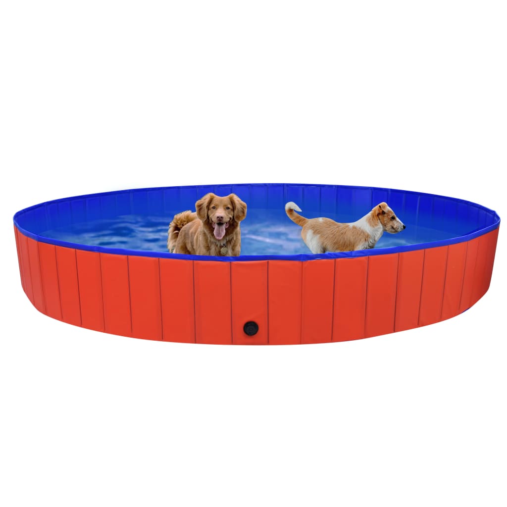 Kokoontaitettava koiran uima-allas punainen 300x40 cm PVC
