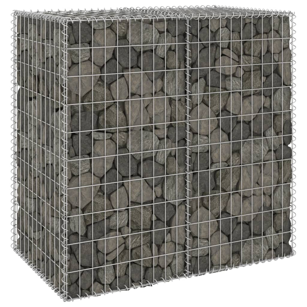 Gabion-kivikori kansilla galvanoitu teräs 100x60x100 cm