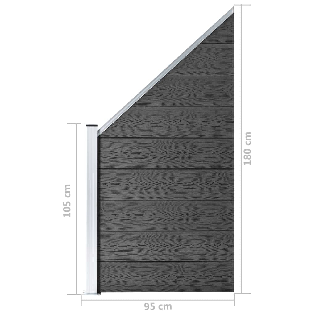 Aitapaneeli WPC 95x(105-180) cm musta