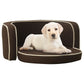 Taitettava koiran sohva ruskea 76x71x30 cm pellava pestävä