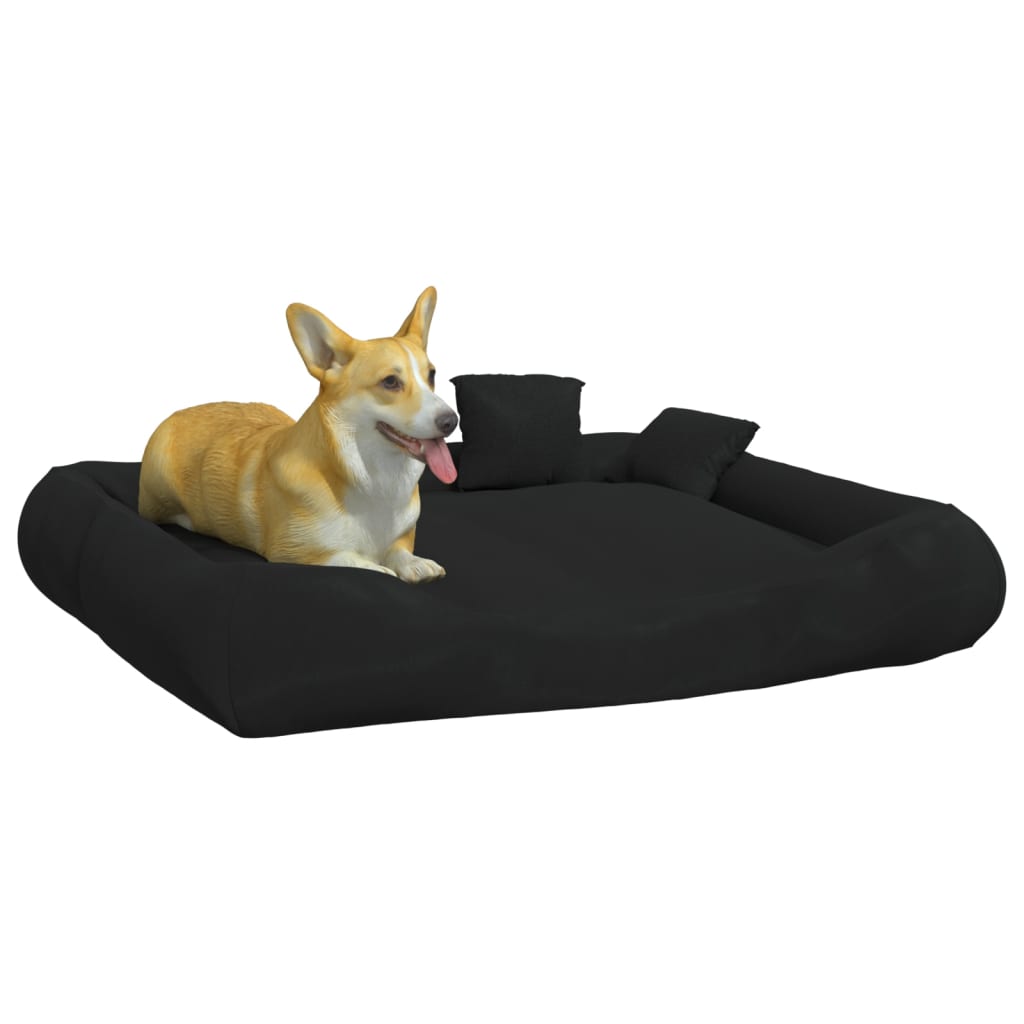 Koiran sänky tyynyillä musta 115x100x20 cm Oxford kangas