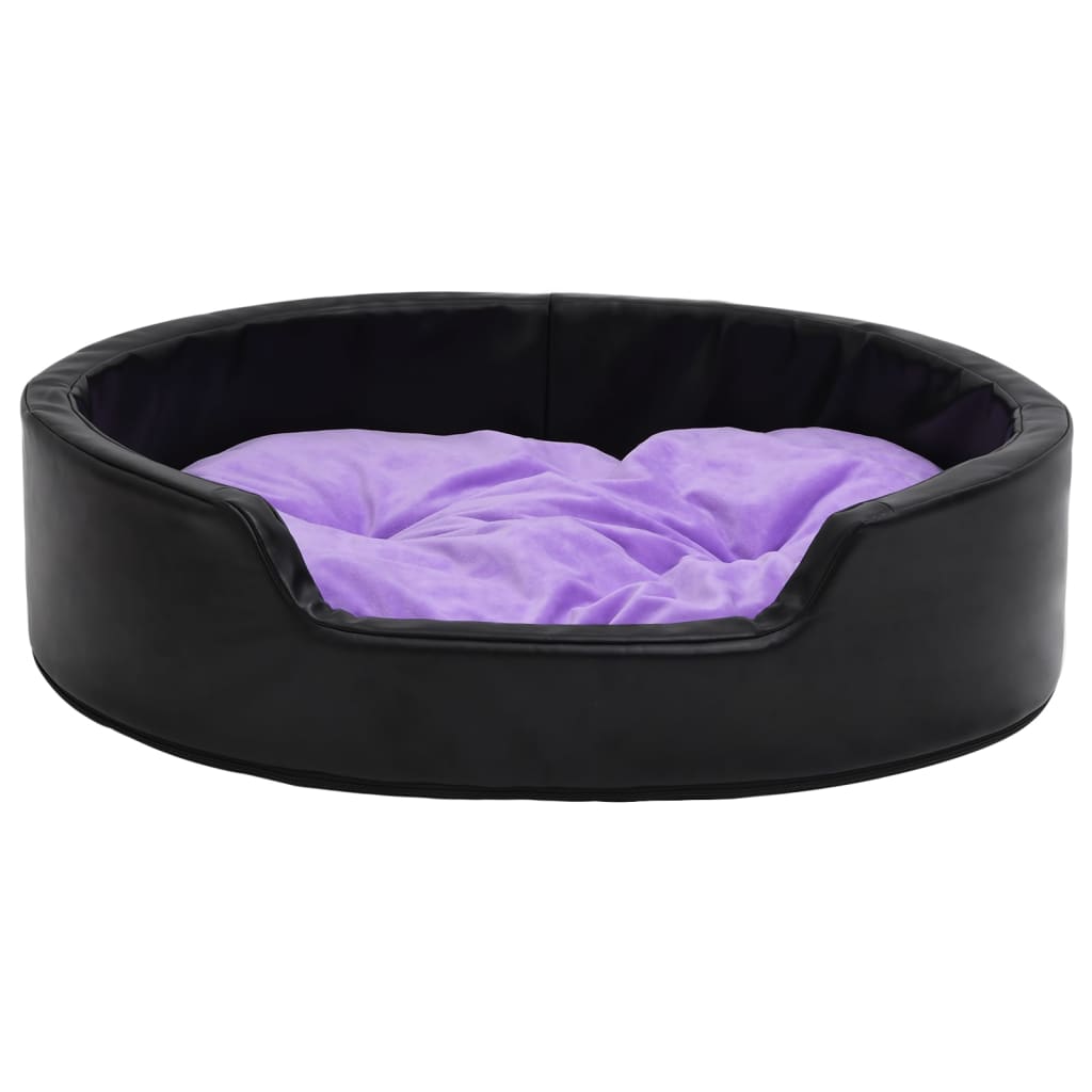 Koiran peti musta ja violetti 99x89x21 cm plyysi ja keinonahka