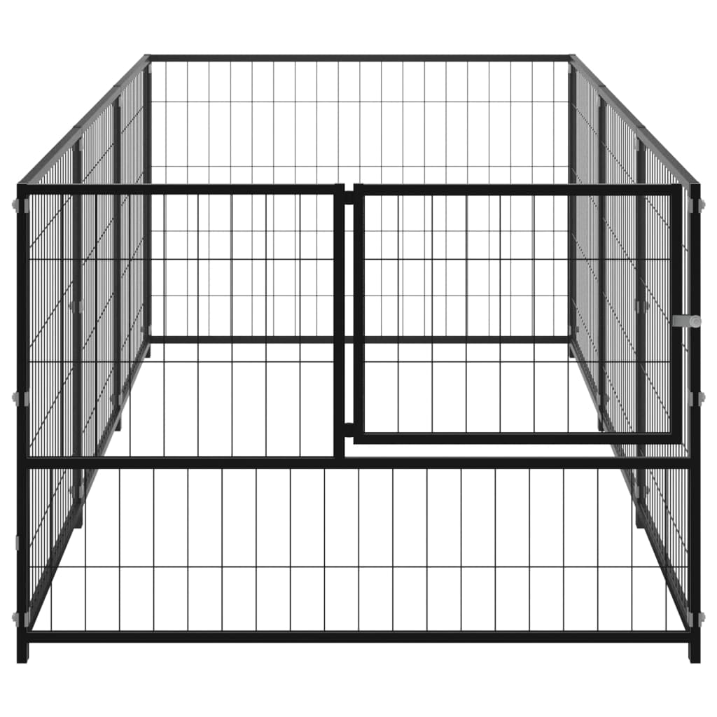 Koiranhäkki musta 3 m² teräs