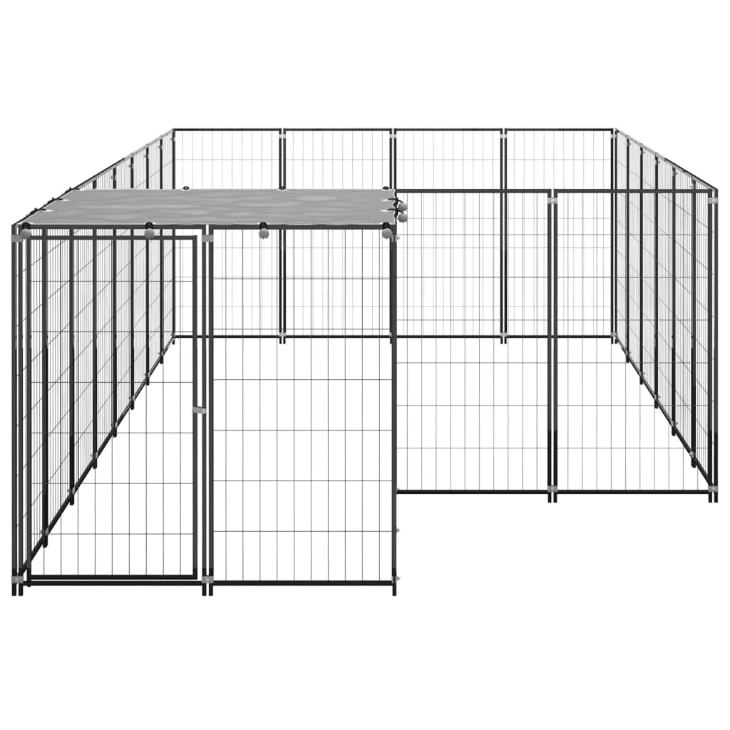 Koiranhäkki musta 8,47 m² teräs