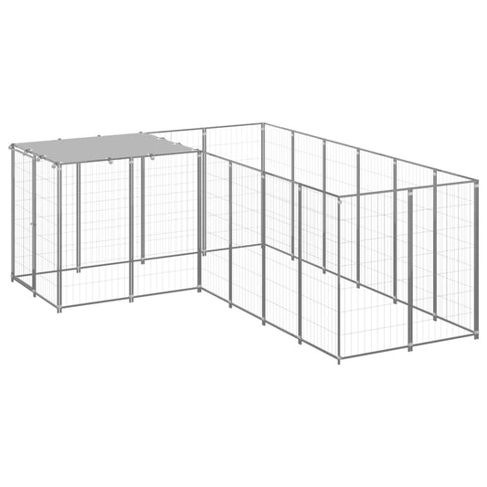 Koiranhäkki hopea 4,84 m² teräs