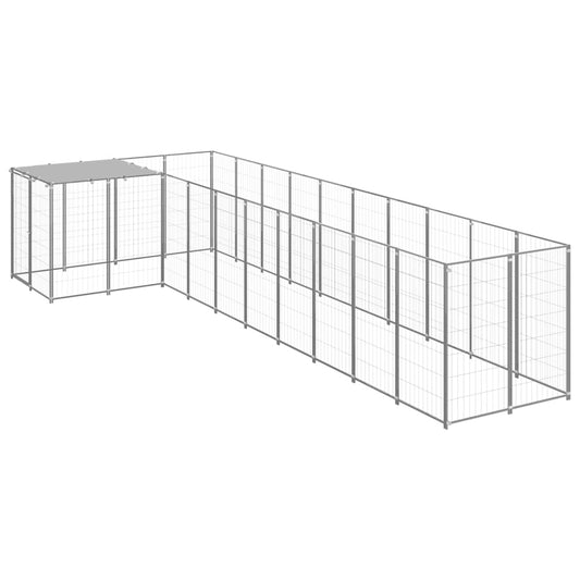 Koiranhäkki hopea 7,26 m² teräs