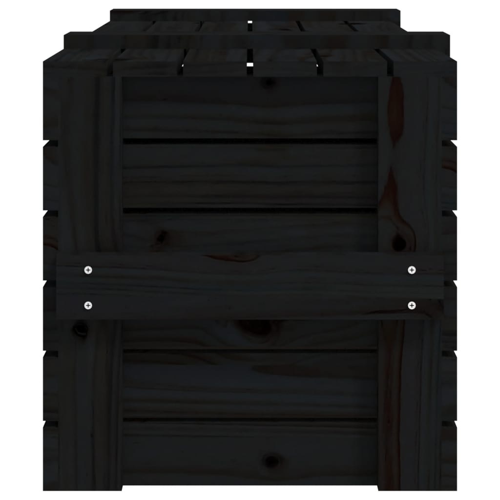 Säilytyslaatikko musta 91x40,5x42 cm täysi mänty